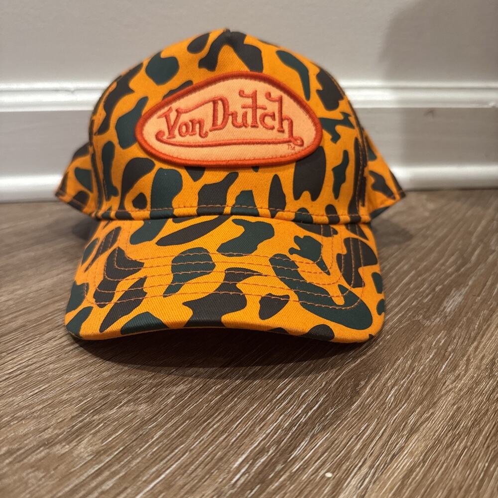 Von Dutch Orange Camo Trucker Hat